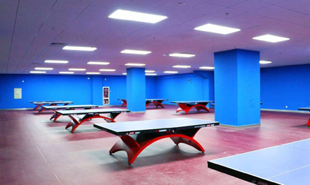 某部队乒乓球场地运动地板胶施工案例